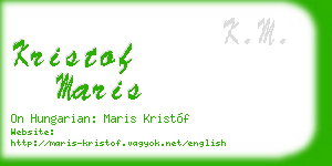 kristof maris business card